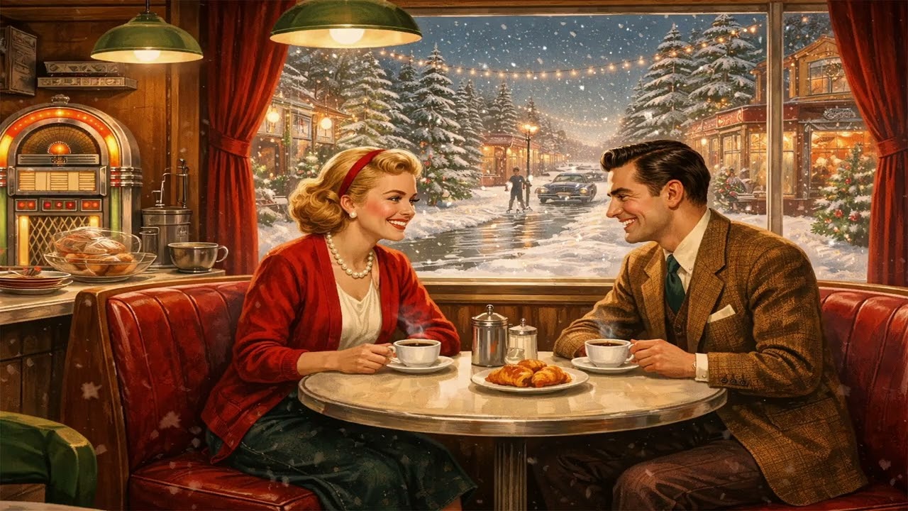 Hot Coffee on a Winter Night, Cozy Vintage Music for Winter Days, Vintage 1950s Music
