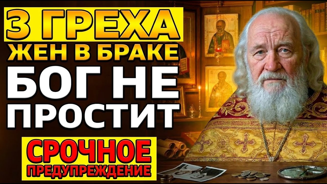 3 ЖЕНСКИХ ГРЕХА в браке, которые Бог НЕ ПРОЩАЕТ! Священник предупреждает всех жен!