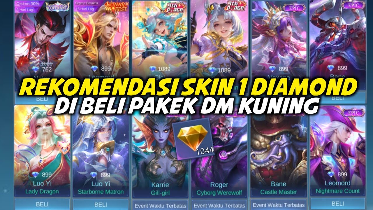 REKOMENDASI SKIN 1 DIAMOND YANG DI BELI PAKEK DM KUNING DI SEASON 39