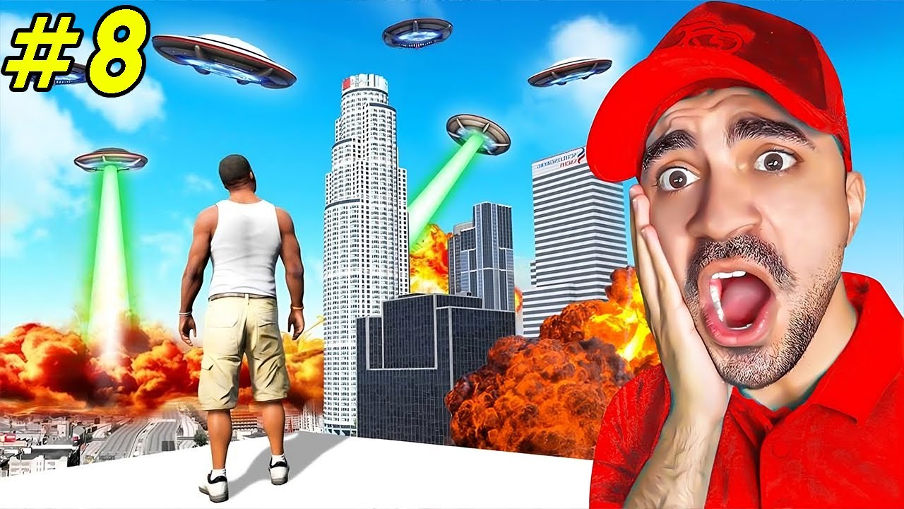 تختيم قراند 5 هجوم الفضائيين على الارض - GTA V