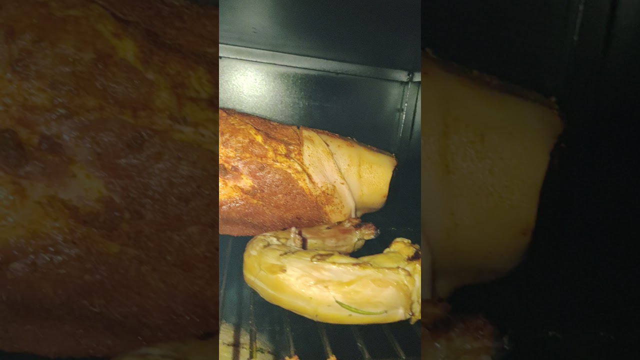 Smoking a turkey in a Masterbuilt 40 inch digital charcoal smoker.