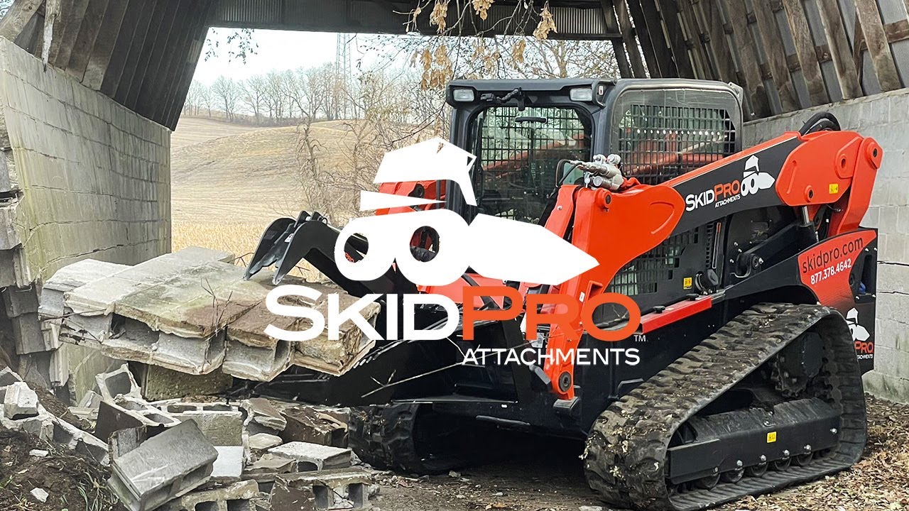Skid Pro Skid Steer Stump Bucket & Grapple Option