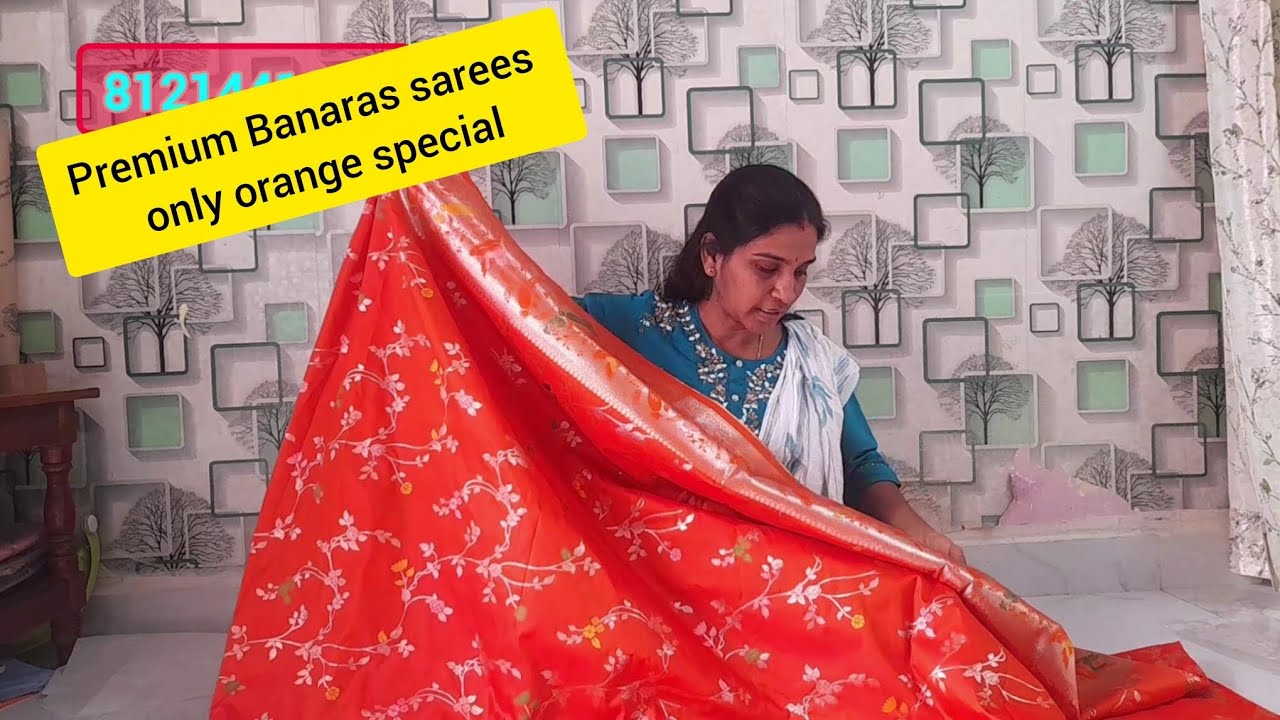 Premium Banaras sarees only orange special // trending collection sarees 