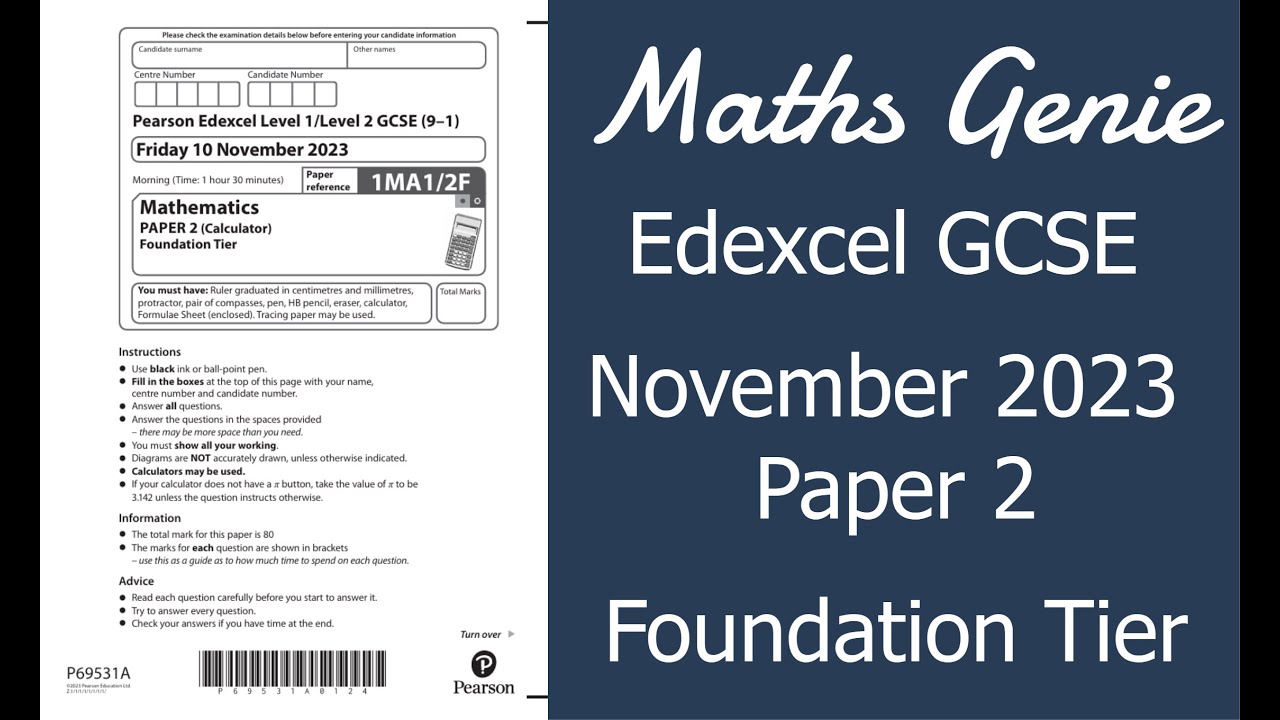 Edexcel Foundation Paper 2 November 2023 Exam Walkthrough