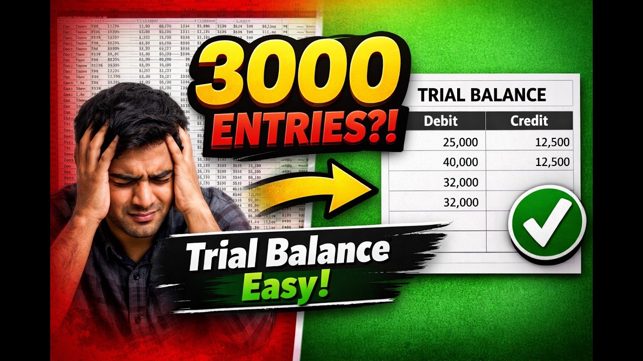 How to Make Trial Balance in Excel from GL in 5 Minutes!  (Urdu/Hindi)