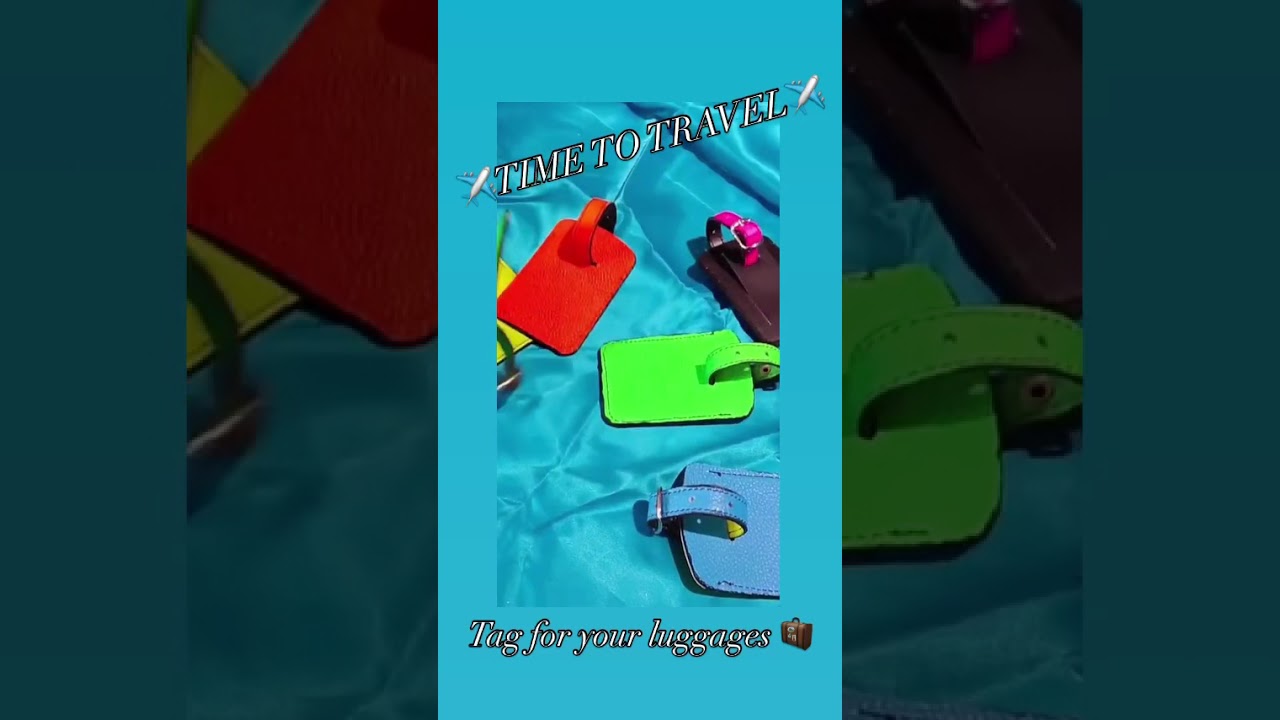 Etichette per bagagli 🧳 in vera pelle, colori fluo.       UNICI ED ORIGINALI