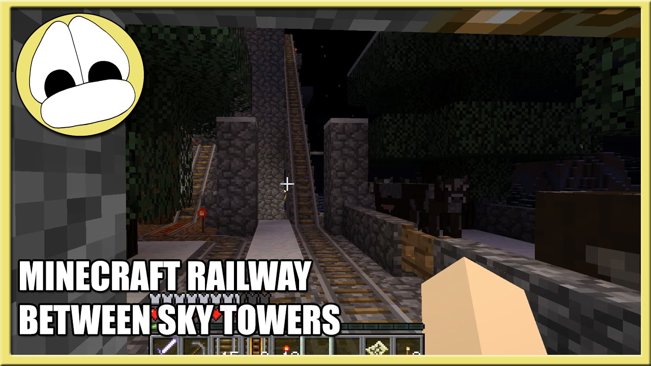 Minecraft railway between sky towers