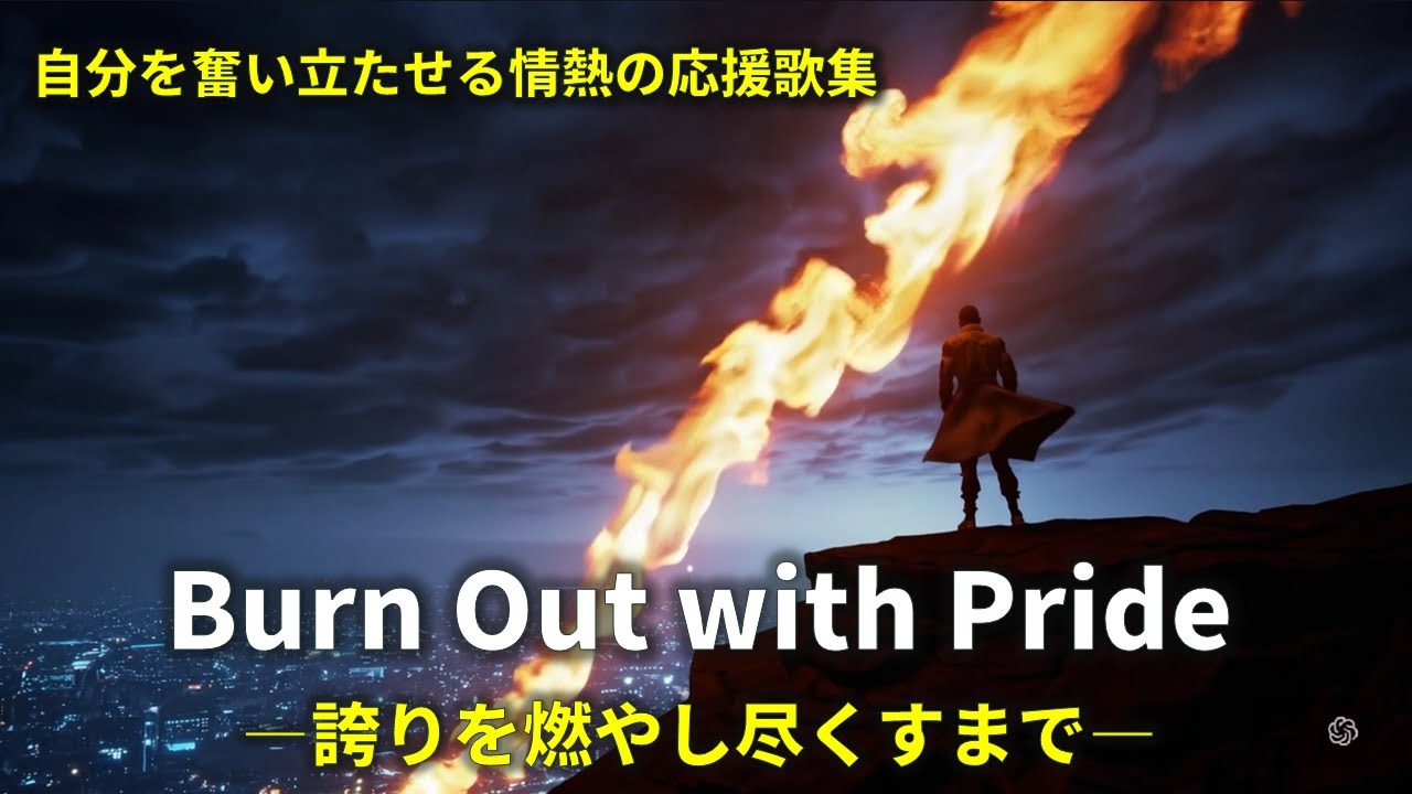 【Suno AI】熱き魂のハードロック「Burn Out With Pride」オリジナルMV / 誇りを燃やせ [アニソン風メタル]