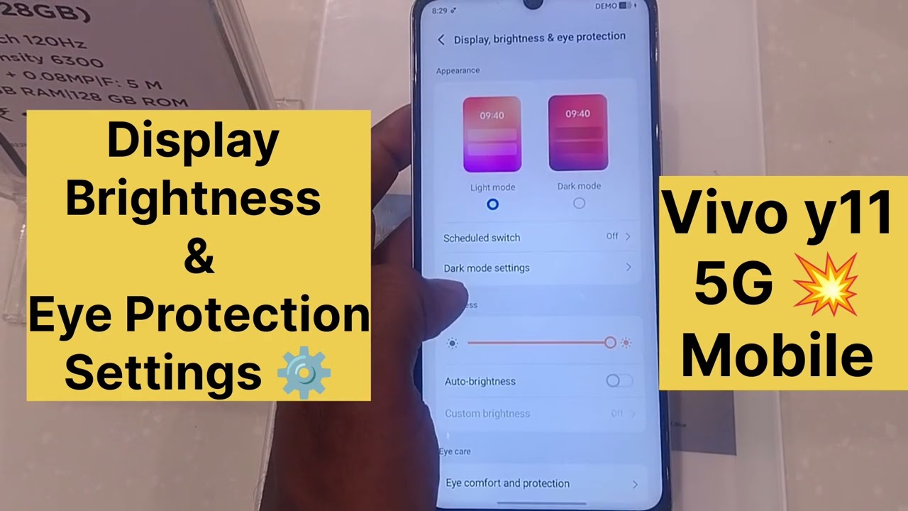 Vivo Y11 5G  Display Brightness & Eye Protection Setting ⚙️// vivo y11 Display Settings ⚙️// #tech