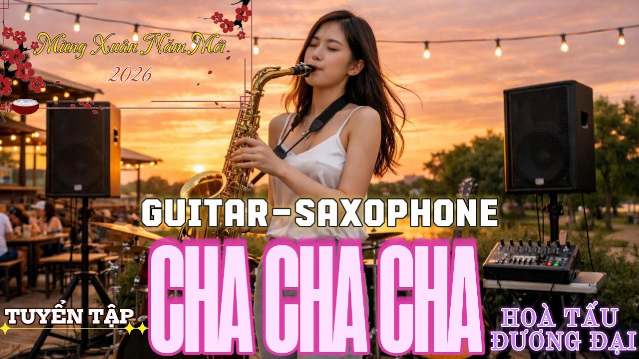 HOÀ TẤU ĐƯƠNG ĐẠI CHA CHA CHA KHÔNG LỜI | GUITAR SAXOPHONE NHẠC CAFE THƯ GIÃN