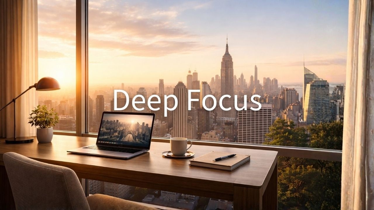 Deep Focus Music for Work & Productivity | New York Morning Office Ambience (2 Hours)