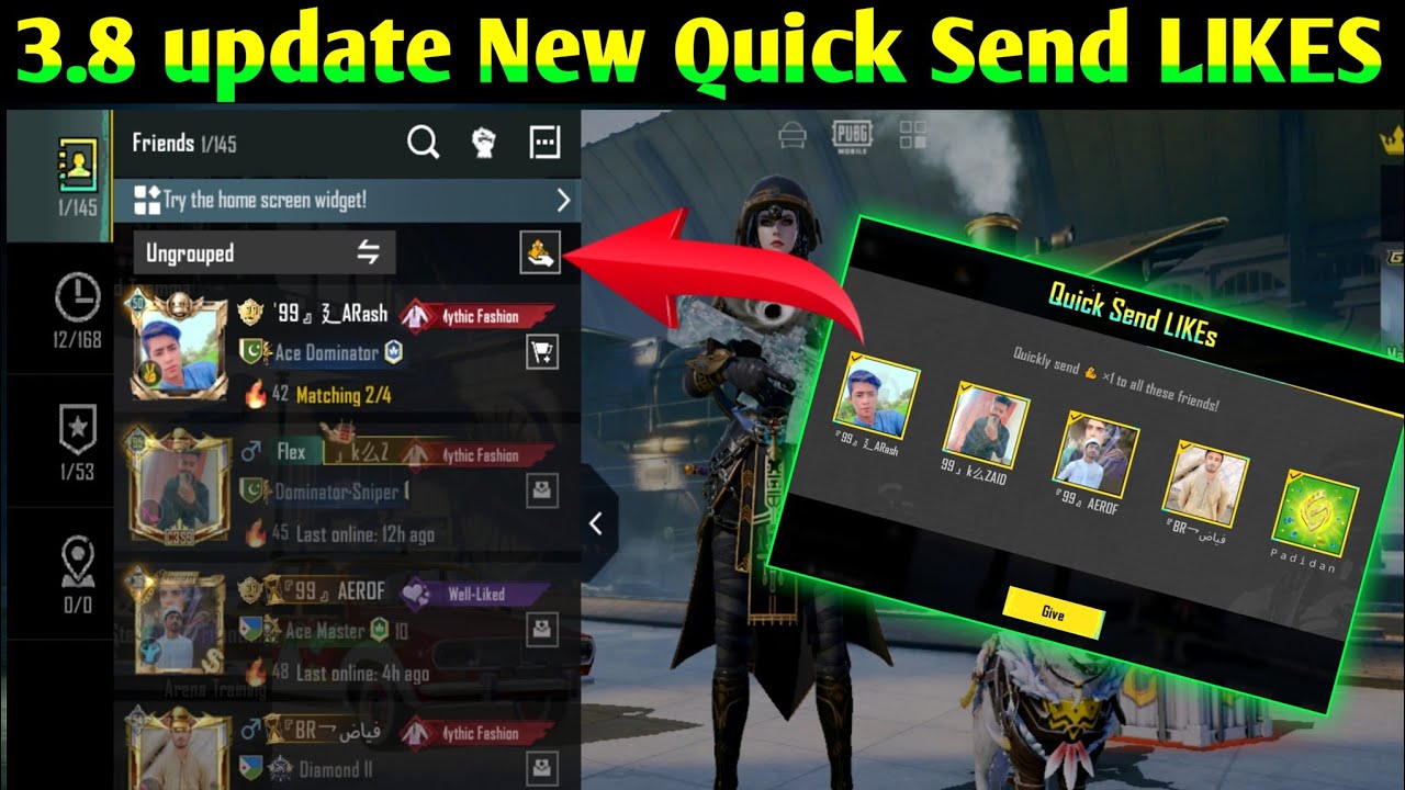 Pubg Quick Send LIKE Feature Explained  BGMI New Feature: Quick Send LIKEs in 3.8 Update