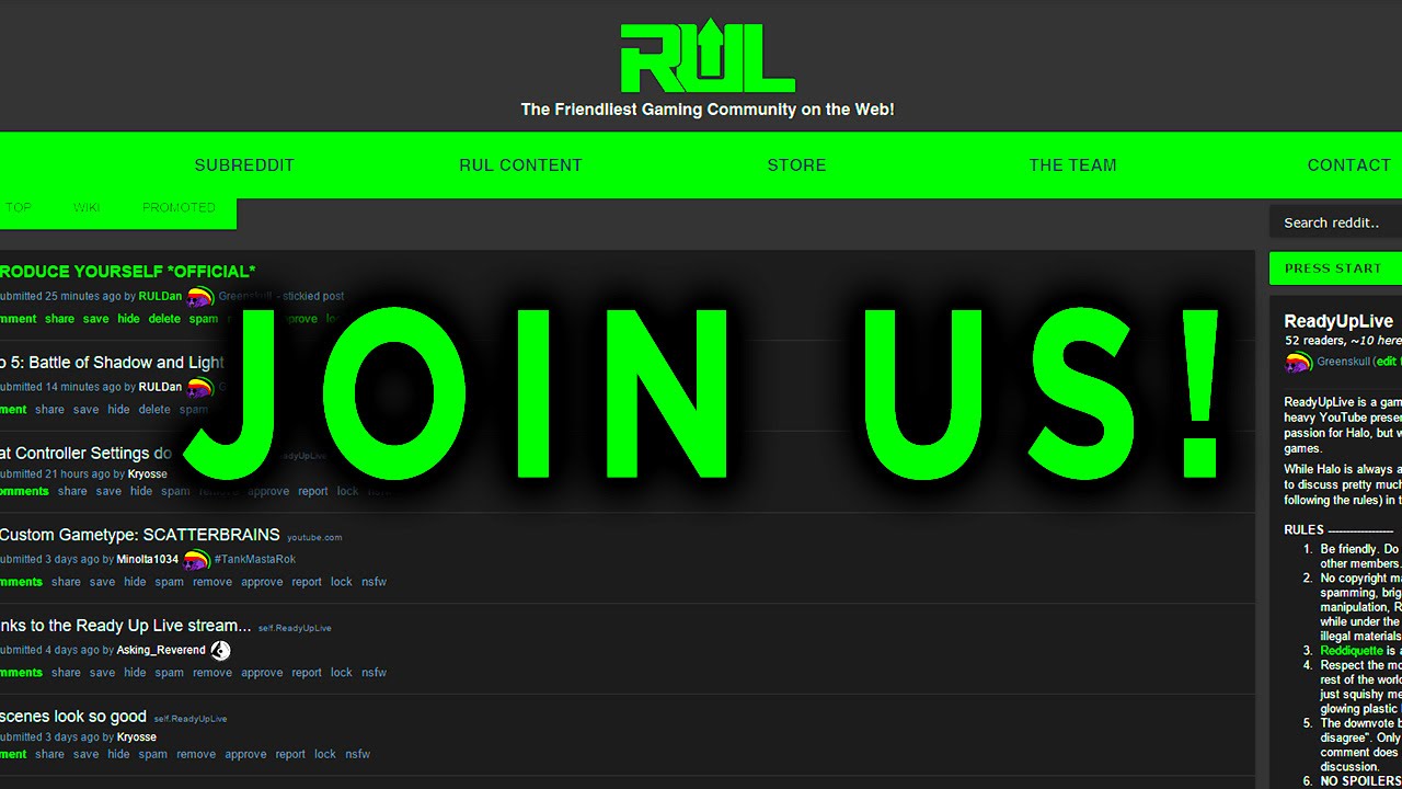 ReadyUpLive Subreddit | Reddit.com/r/ReadyUpLive!