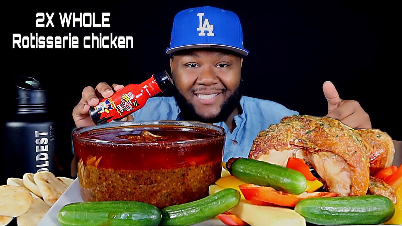 2x SPICY WHOLE ROTISSERIE CHICKEN + DIPPIN DASH BUTTER SAUCE  | MUKBANG