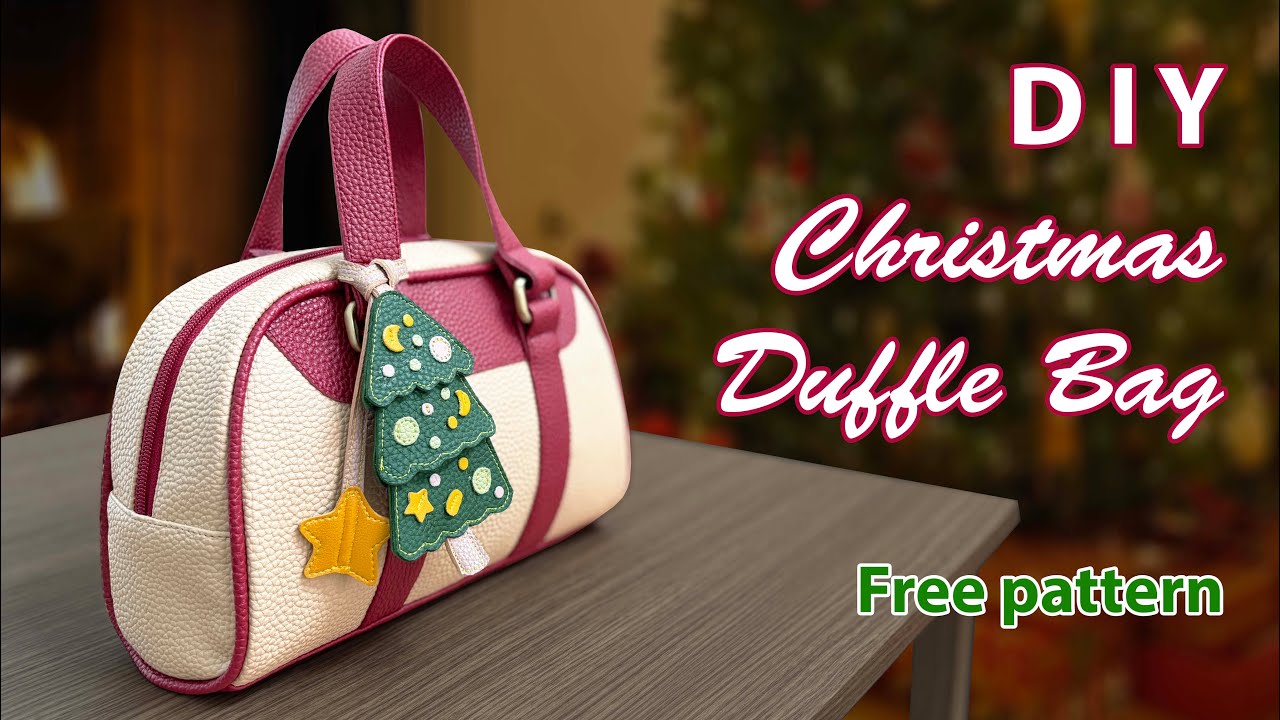 (ASMR) DIY Christmas Mini Duffle Bag - Free Pattern and Tutorial by Miko Craft