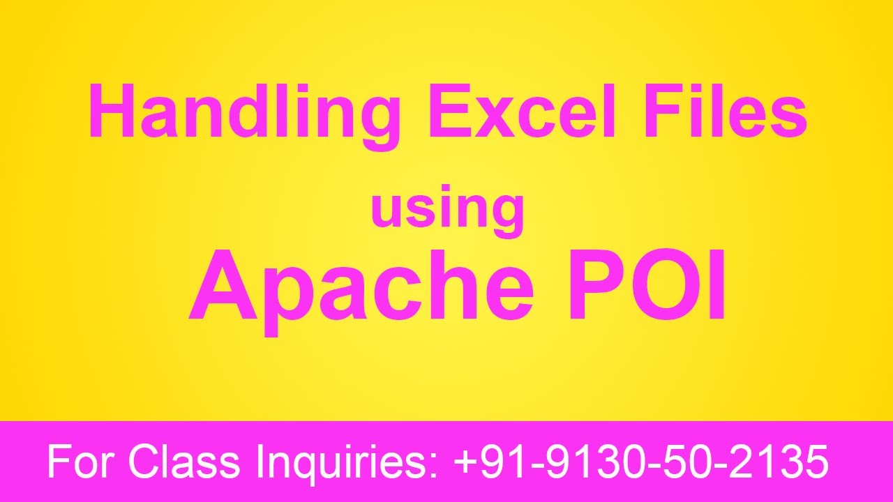 Hanlding Excle files using Apache POI Day 41