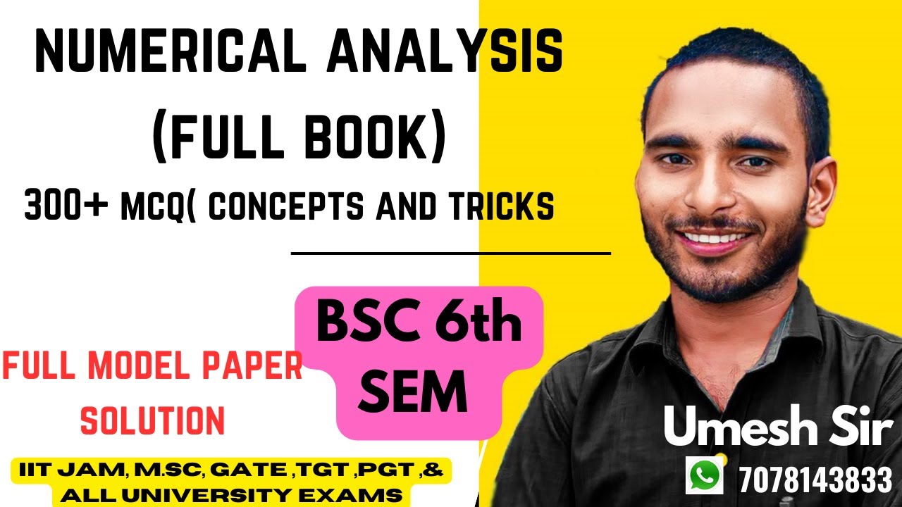 6th sem bsc , maths , numerical analysis , 300+ MCQ with concepts and tricks