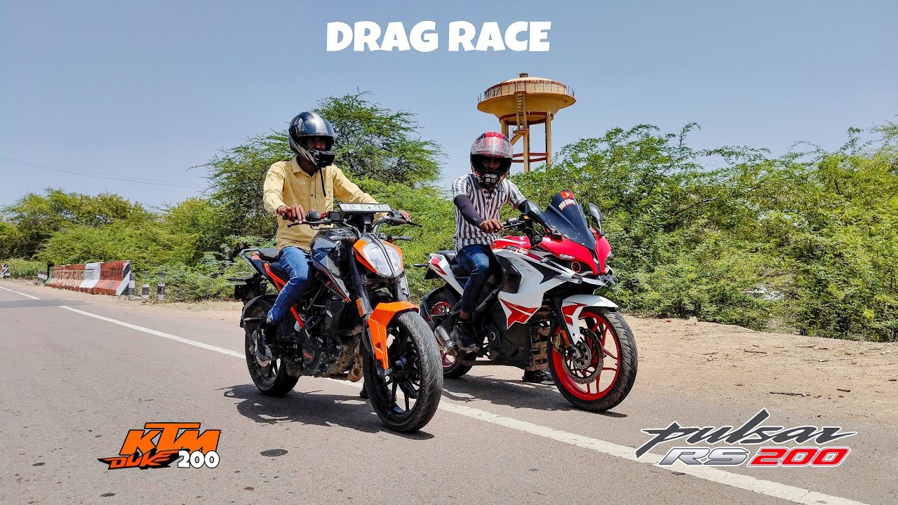 DUKE 200 vs RS 200  DRAG RACE       #razveeruprider #dragrace #ktm #rs200