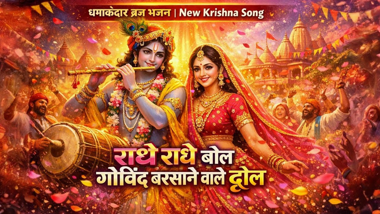 राधे राधे बोल बरसाने में ढोल | Radhe Radhe Bol Barsane Mein Dhol | Krishna..