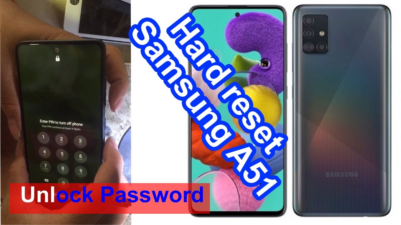 How to hard reset Samsung A51 unlock password, Pattern lock screen