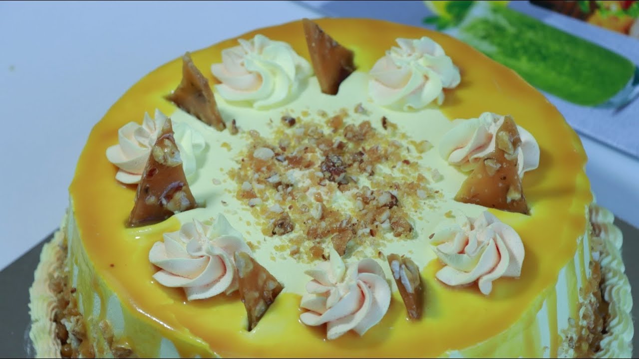 ഓവനില്ലാതെ രുചിയൂറും Almond Butterscotch Cake || ബട്ടർ സ്കോച്ച് കേക്ക് || Recipe : 195