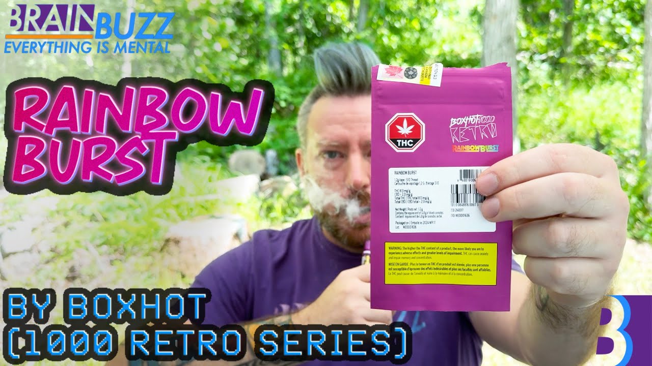 83% THC Vape Cart: Rainbow Burst by BOXHOT 1000 Retro - 1000mg THC