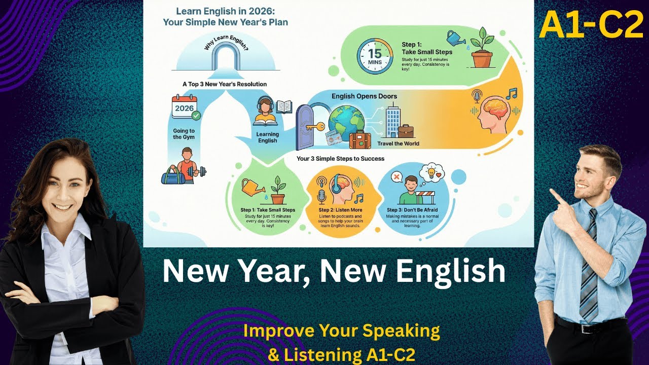 ✅ Video: A1–C2 | All Levels Welcome | New Year, New English