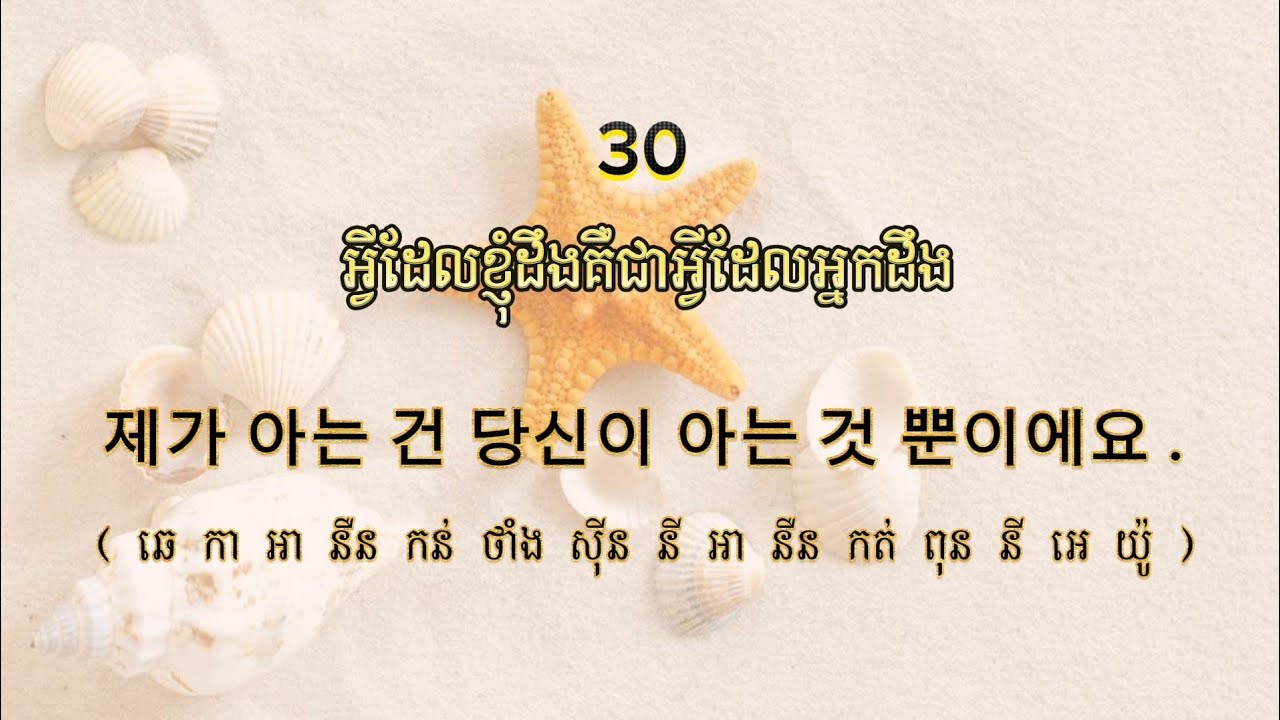 តោះរៀនសន្ទនាភាសាកូរ៉េ ប្រយោគថ្មីៗ / MNKR Learning