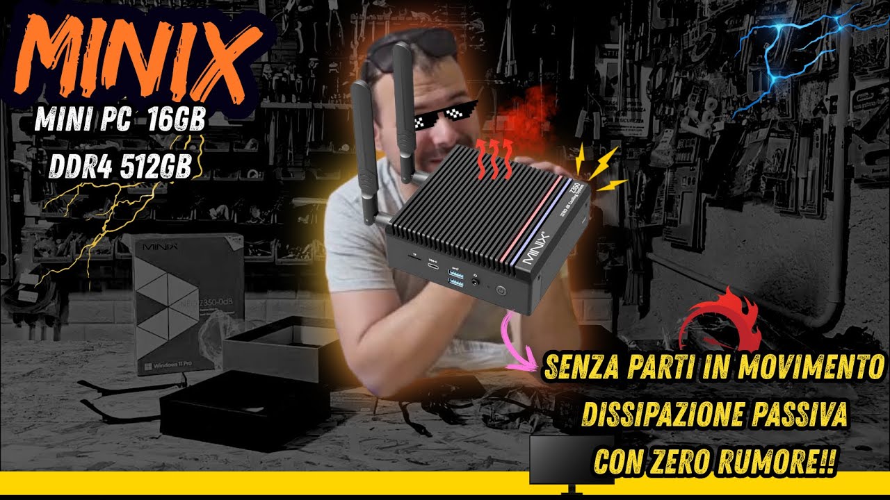 MINIX Z350 zero dB - SENZA VENTOLE Intel i3-N350, NEO Z350-0dB 16GB DDR4 512GB M.2 PCIe Gen3 x 4 SSD