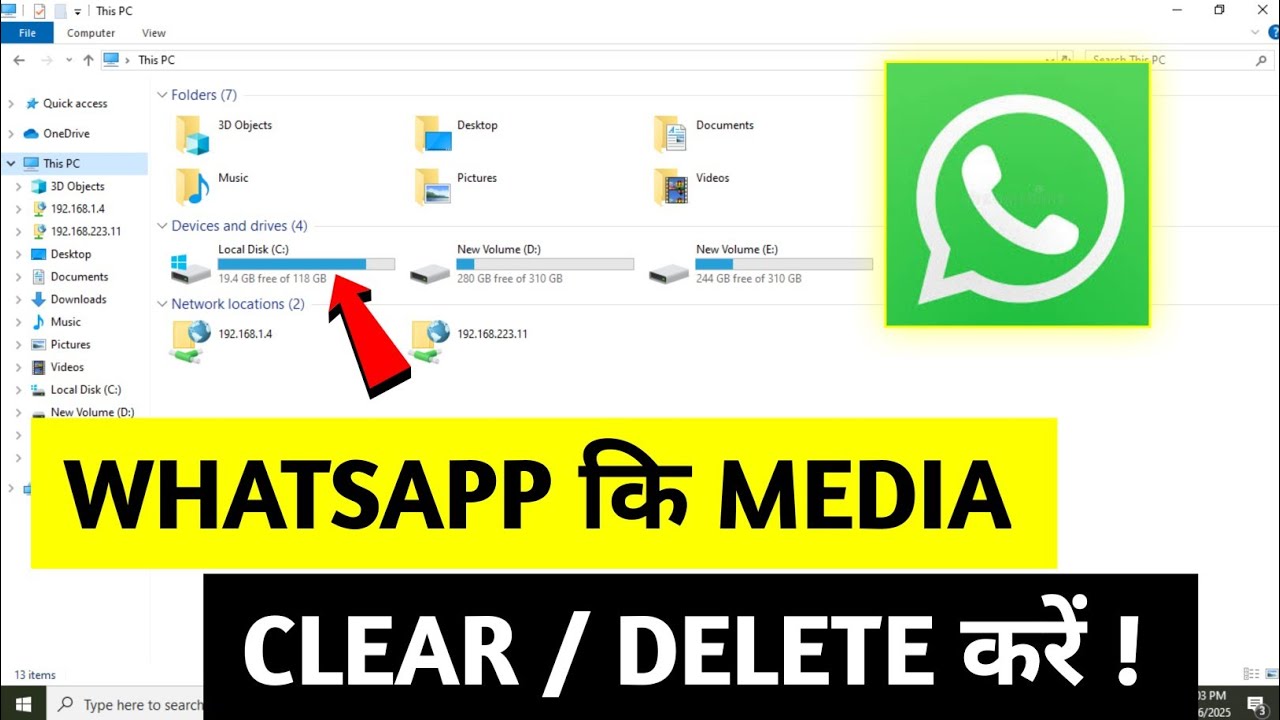 How To Clear Whatsapp Media Files From PC | Laptop Me Whatsapp Data Clear Kaise Karen | Clear Data