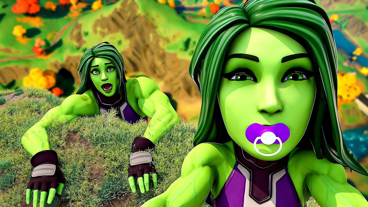 MOTHER VS DAUGHTER - BABY SHE-HULK DOUBLE CROSSES HER MOM.... ( Fortnite Short )