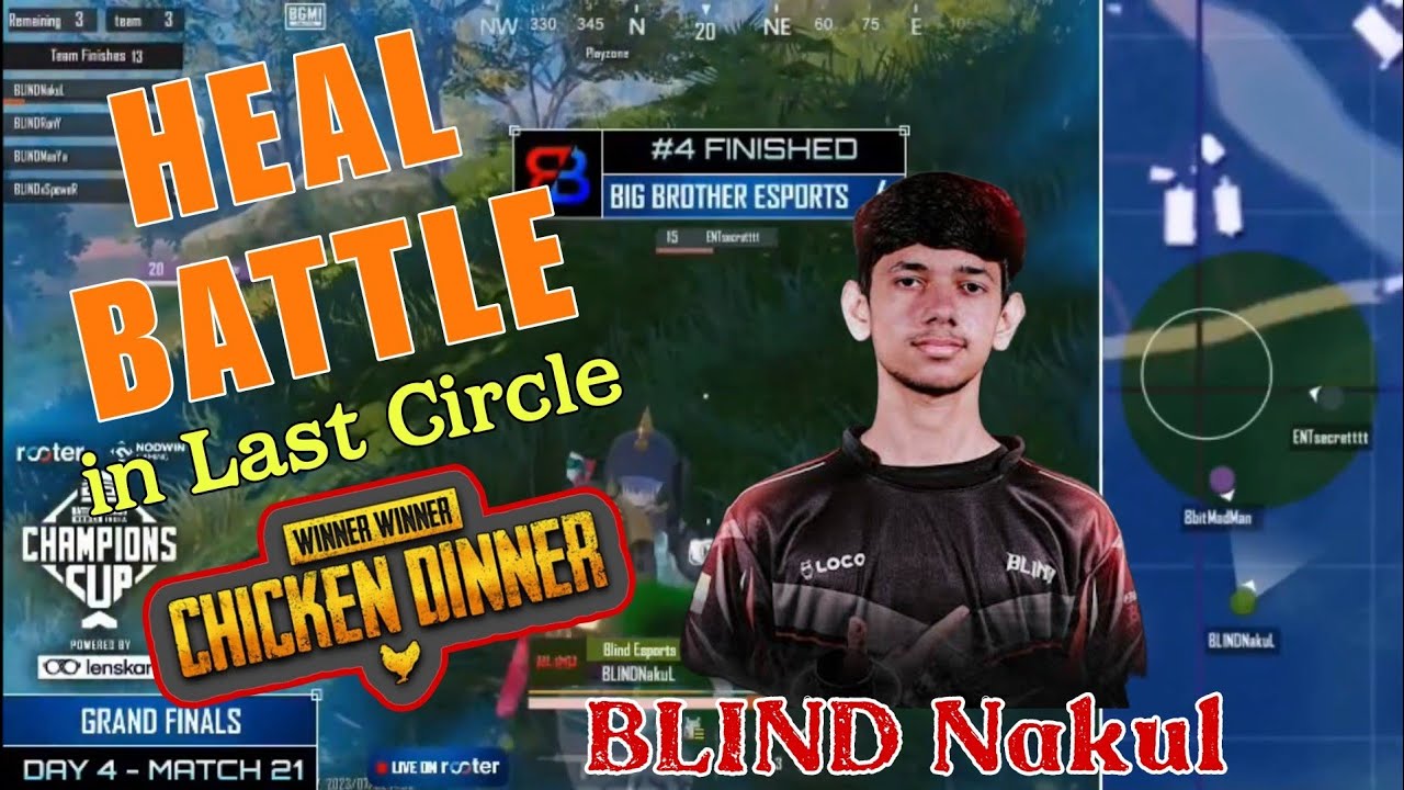 BLIND Nakul Solo Chicken Dinner Possible ? in Last Circle | BLIND Esports 15 Finishes #bgmi
