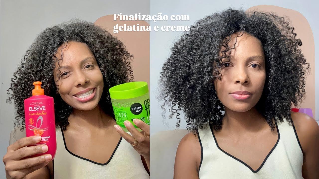 Finalização com gelatina e creme| gelatina salonline super definição e Elseve liso dos sonhos  