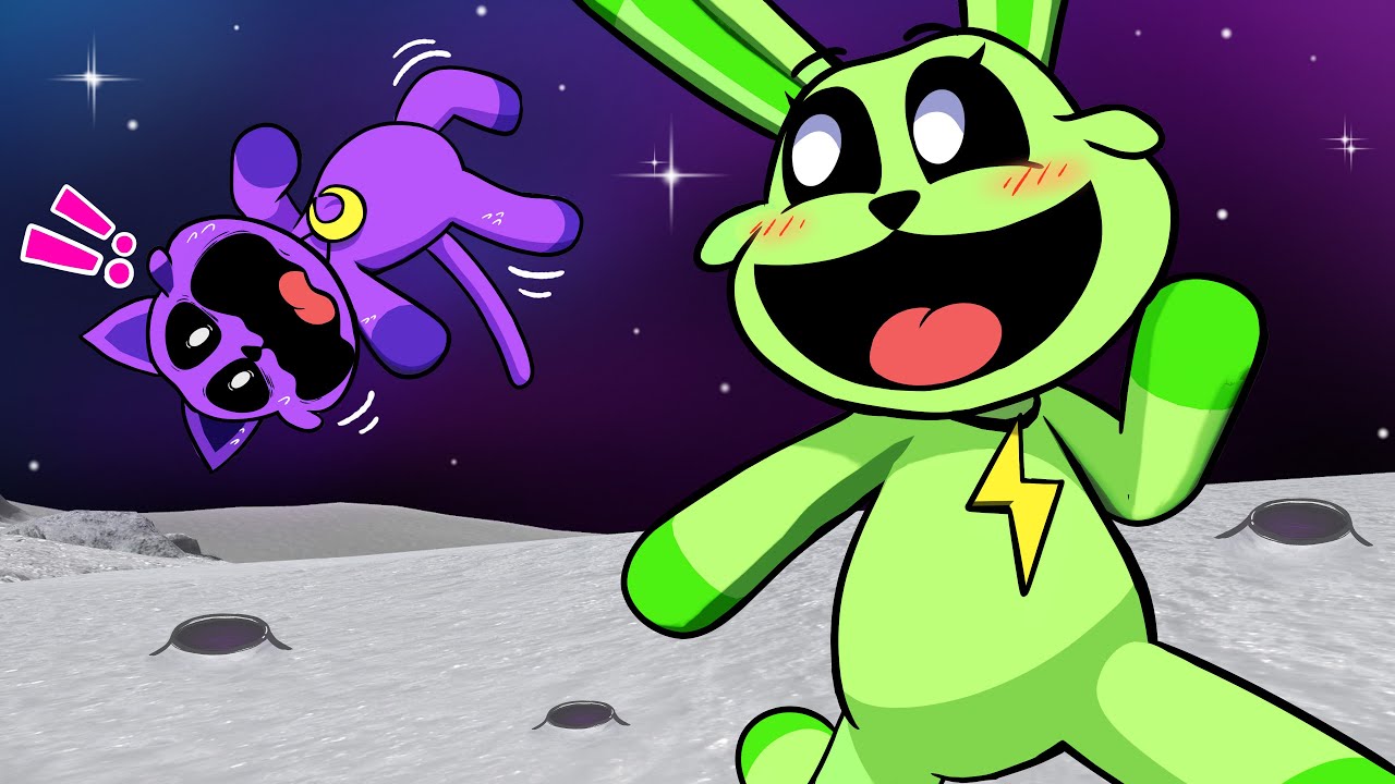 Catnap e Hoppy no ENCONTRO NA LUA no Smiling Critters VR
