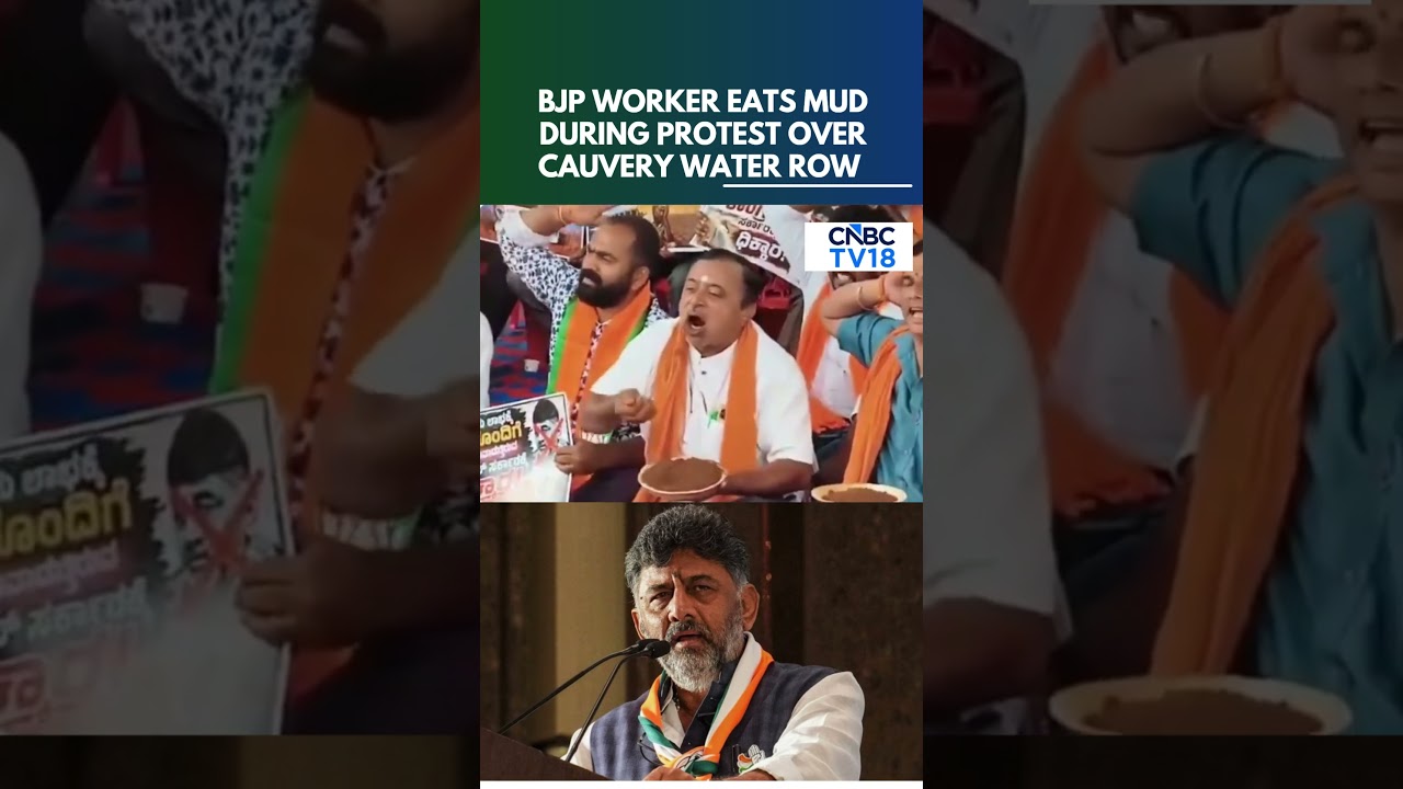 WATCH | Cauvery Water Row: BJP Worker Eats Mud During Protest In Karnataka&rsquo;s Mandya | N18S