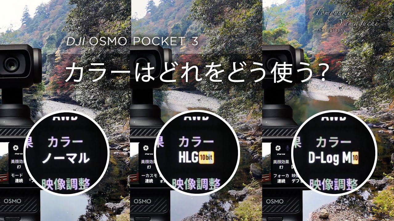 【DJI OSMO POCKET 3】カラーはどれ使う？｜ノーマル・HLG・D-Log M｜その他軽く設定も