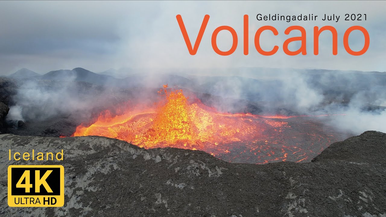 Geldingadalir Volcano, Iceland - Close-up 4K Drone Footage