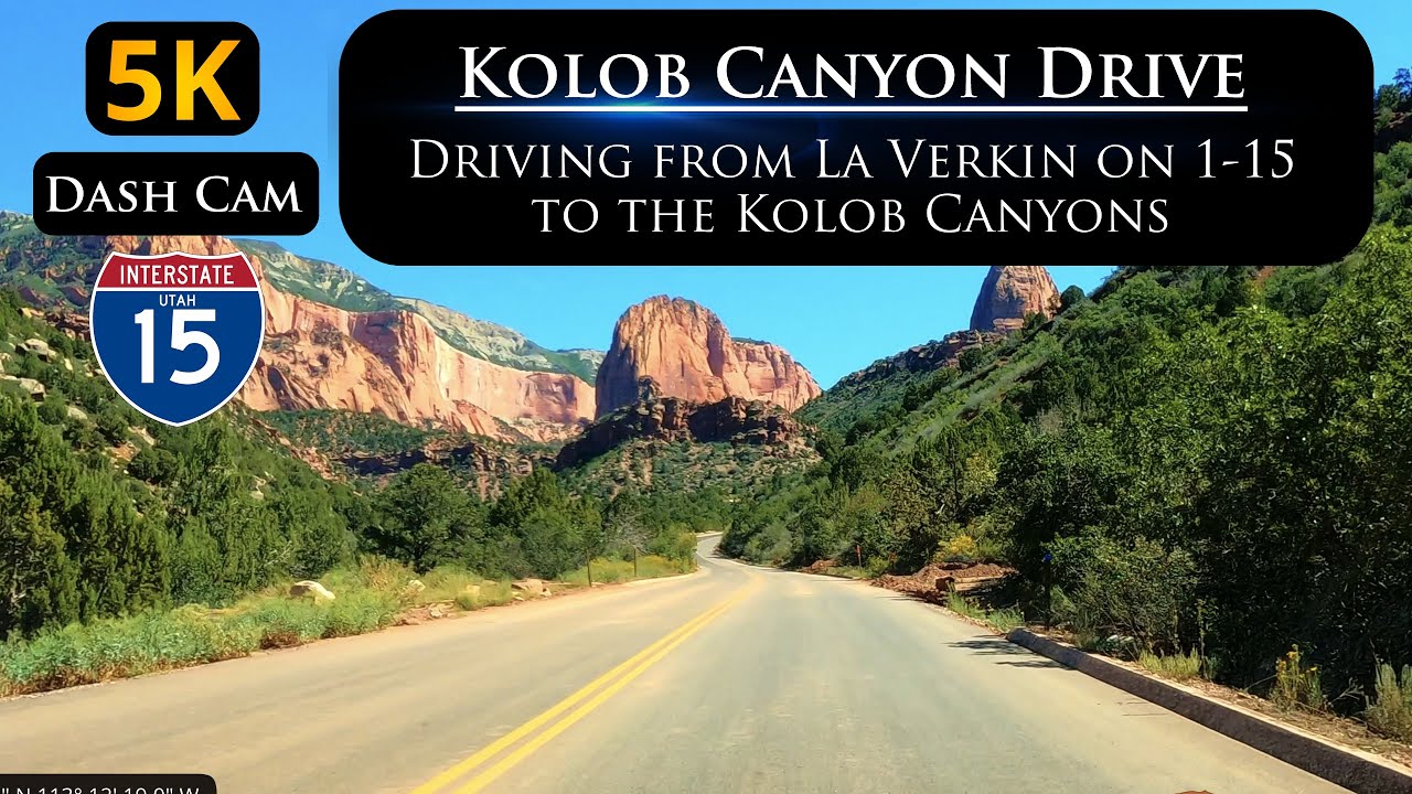 Let's Drive on I-15 to the Kolob Canyons in Zion National Park from La Verkin Utah in 5K ULTRA HD