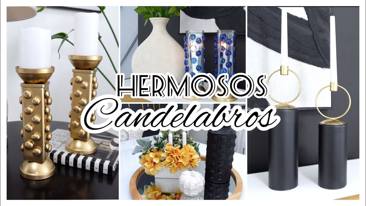 COMO HACER CANDELABROS ELEGANTES CON JARRONES // IDEAS DE PORTA VELAS GLAMUROSOS #diycandelabros
