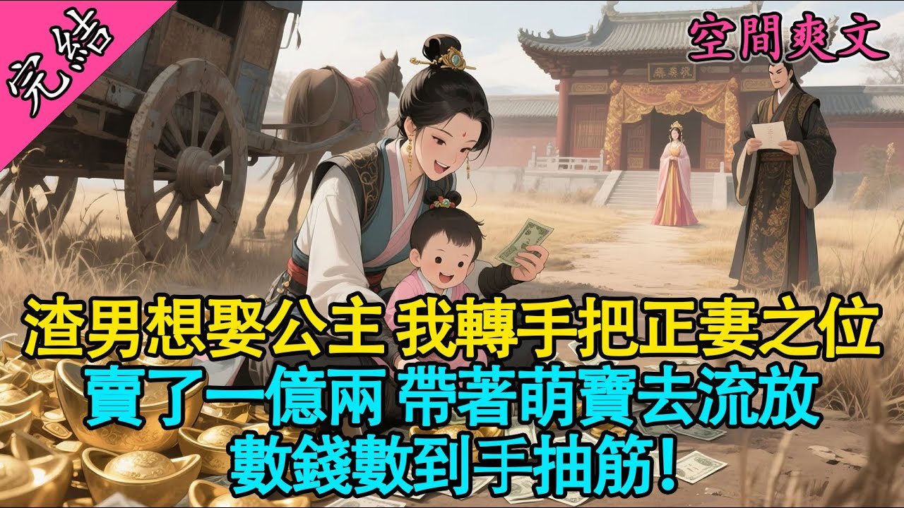 【一口氣聽完】💰 渣夫想娶公主？我轉手把正妻之位賣了一億兩！帶著萌寶去流放，數錢數到手抽筋！💅👑#有聲書 #穿越 #爽文 #萌娃 #大女主 #原創