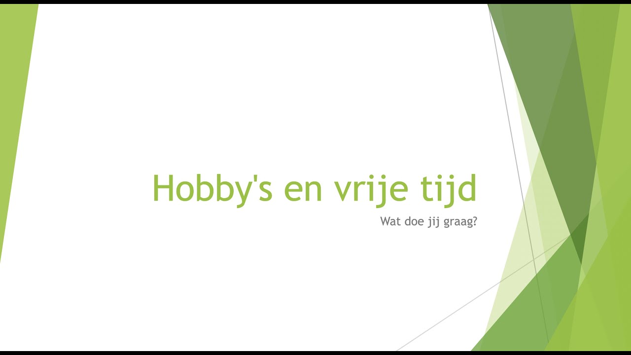 hobby's en vrije tijd - NT2 - A1 (#NT2, #nederlands, #dutch, #learndutch, #néerlandais)