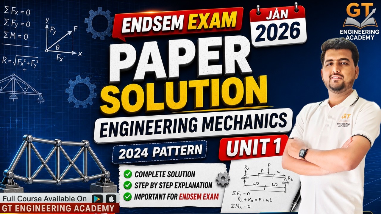 ENGINNERING MECHANICS SOLVED PAPER JAN 2026|Unit1 | PYQ SOLUTIONS | 2024 PATTERN
