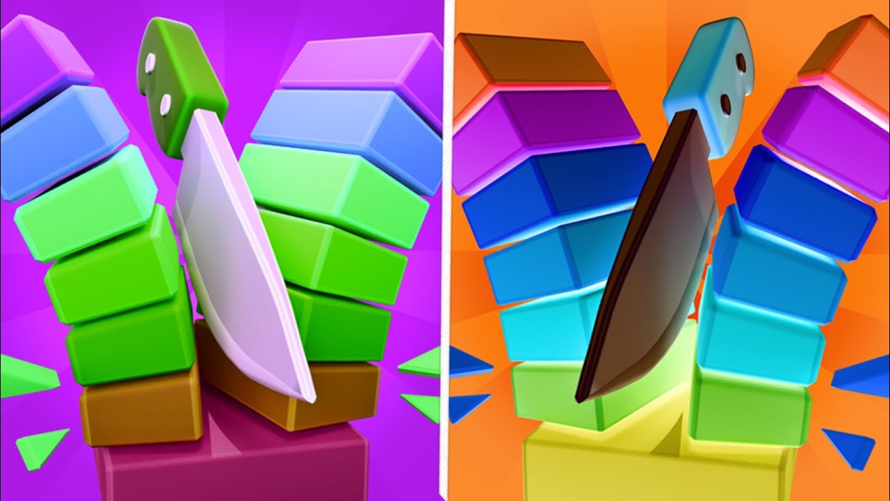Slice It All 🔪 vs Reverse gameplay Ball  Colour Run walkthrough , iOS Android New Update part : 1295