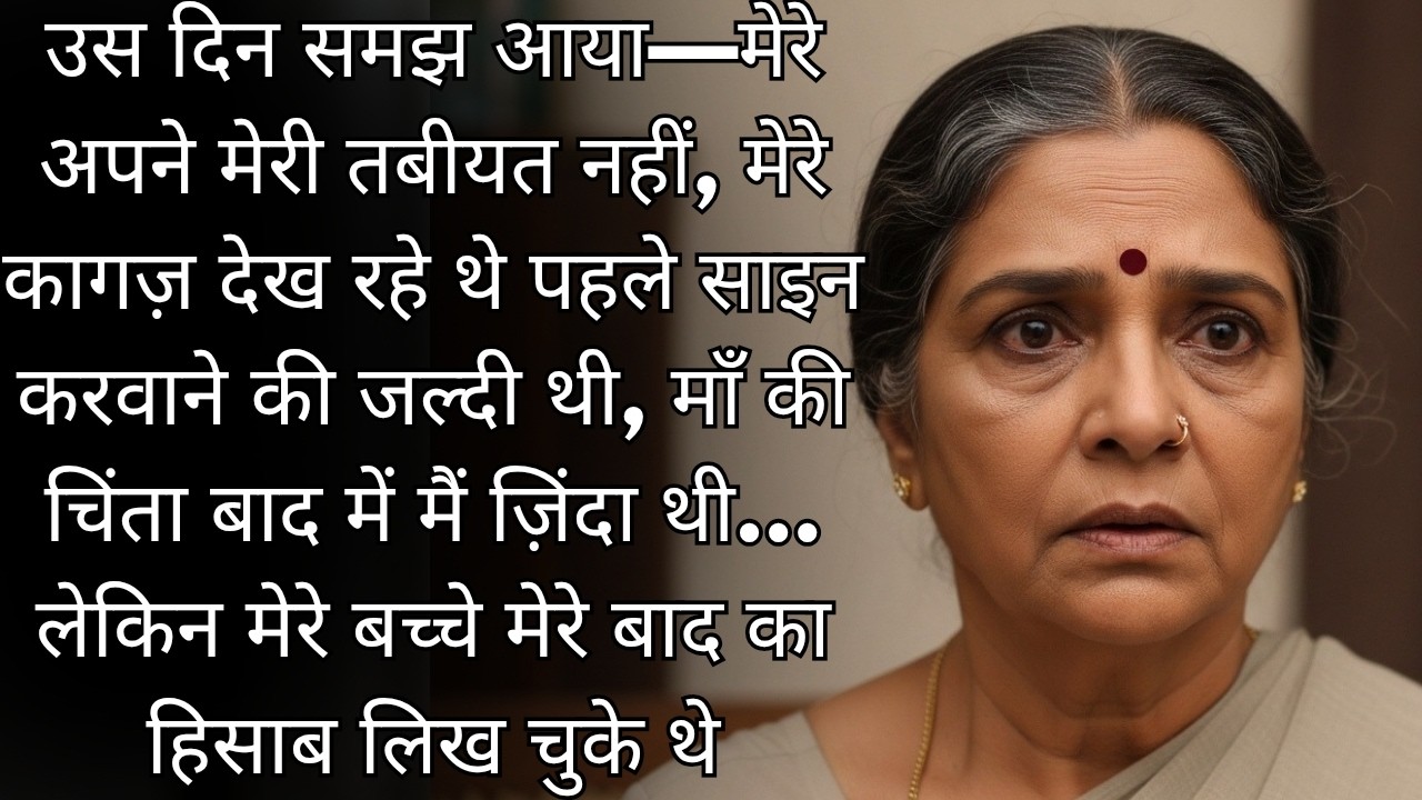 मेरे बच्चों को मेरी दवा से नहीं,मेरे साइन से मतलब था…और यह बात मैंने उनकी छुपी हुई फुसफुसाहट में सुन