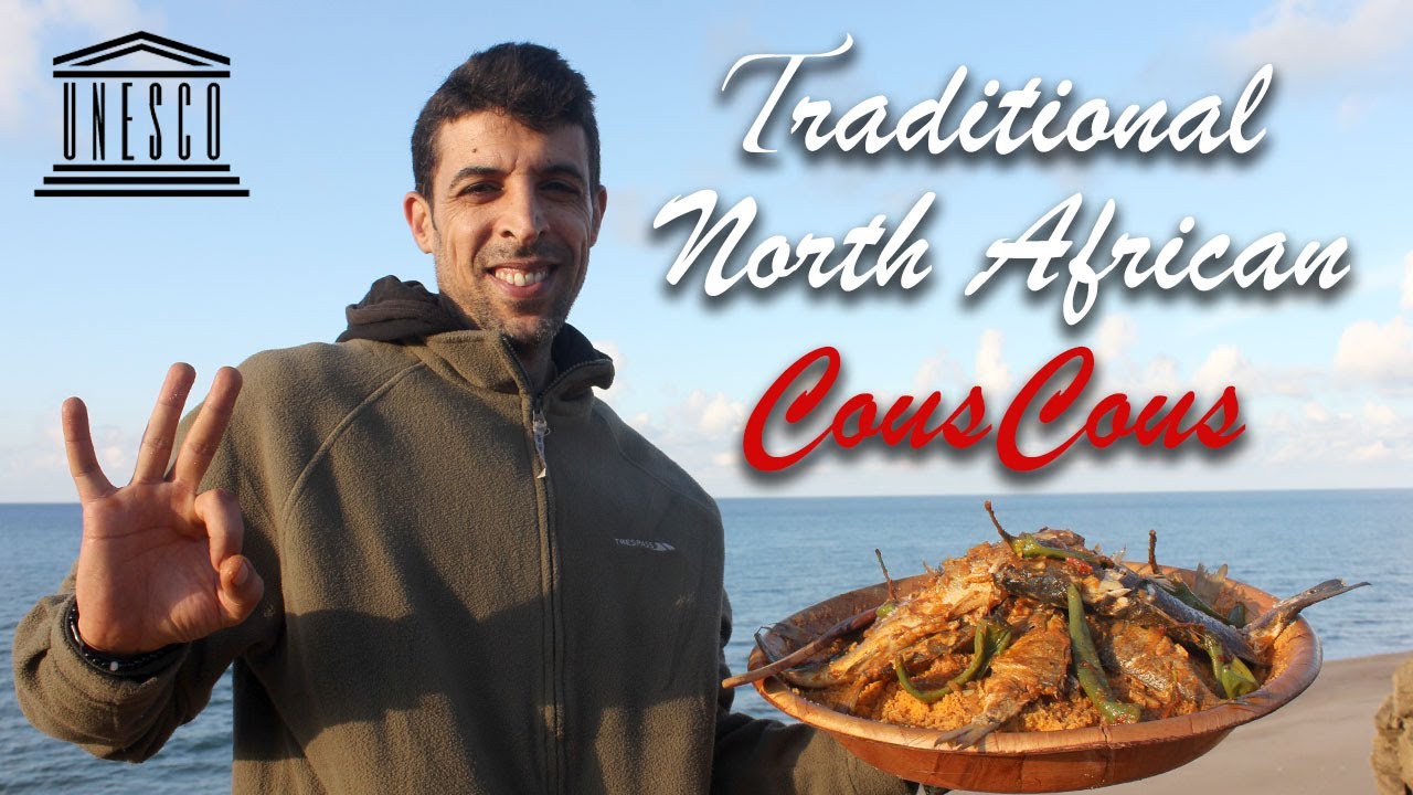 Traditional North African food || Mediterranean fish & couscous || كسكسي  معترف به من منظمة UNESCO