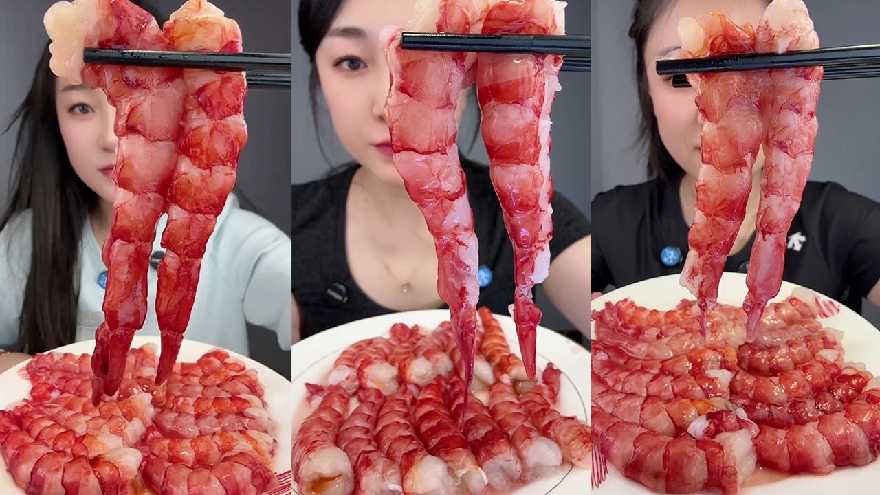 【Yummy】Red prawn tail🍤🍤#mukbang#asmr#Seafood