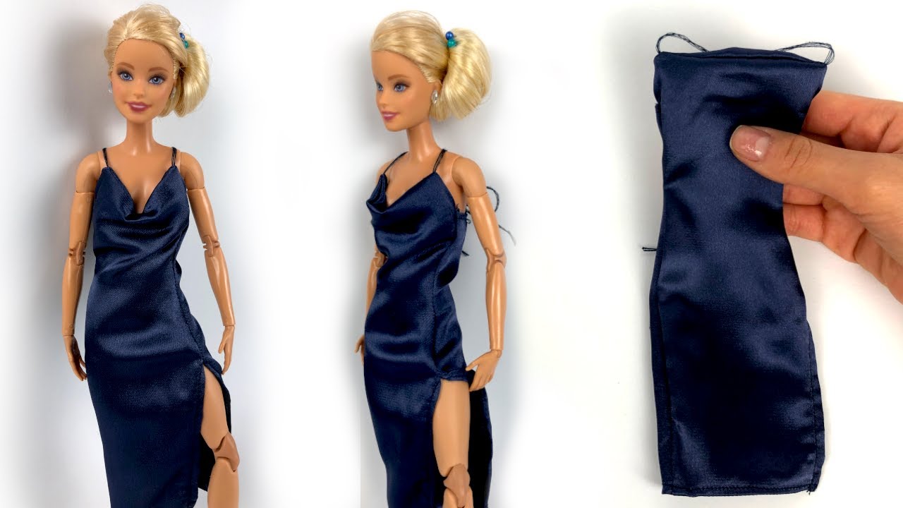 Gorgeous DIY Barbie Doll Dress 💙  | How To Make Barbie Clothes | Making a Doll Dress