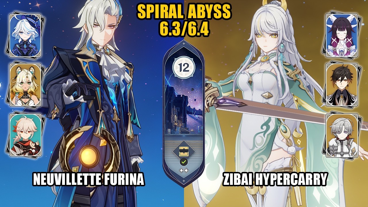 [Spiral Abyss 6.3-6.4] NEW F2P Neuvillette Furina & Zibai Hypercarry |Luna IV| Genshin Impact
