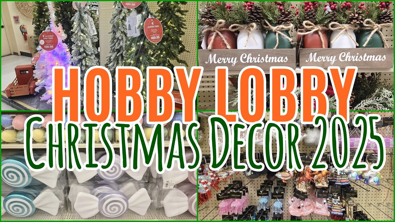 HOBBY LOBBY CHRISTMAS DECOR 2025 SHOP WITH ME CHRISTMAS TREES ORNAMENTS DECORATIONS