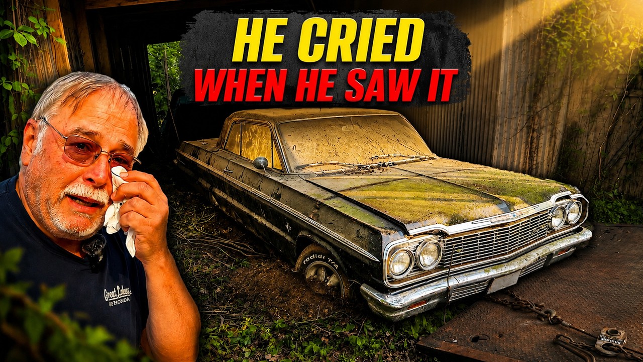 Дедушка плачет, увидев свой Impala SS 409 1964 года, очищенный впервые за 18 лет!